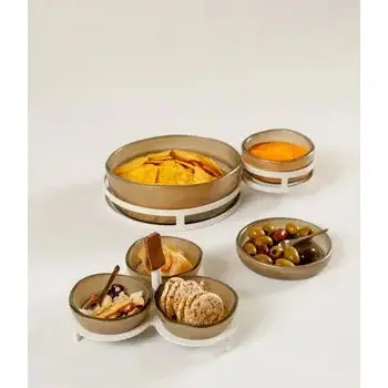 My Glass Studio Chip Dip Server, Black - Set of 2 - 29.0 x 18.5 x 8.0 cm
