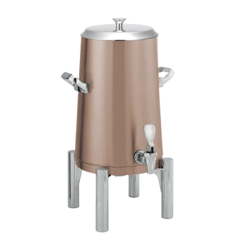 Service Ideas Brushes Stainless Steel Insulated 3 Gal. Coffee Urns Round Legs w/Flat Lid - Rose Gold