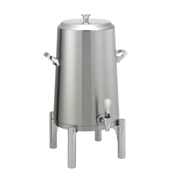 Service Ideas Brushes Stainless Steel Insulated 5 Gal. Coffee Urns Round Legs w/Flat Lid