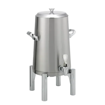 Service Ideas Brushes Stainless Steel Insulated 3 Gal. Coffee Urns Round Legs w/Flat Lid