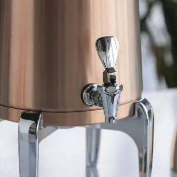 Service Ideas Brushes Stainless Steel Insulated 1.5 Gal. Coffee Urns Round Legs w/Flat Lid - Rose Gold