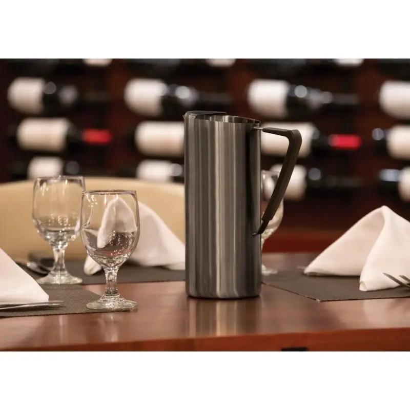 Service Ideas Water Pitcher 64 Ounce Dark Tungsten Finish