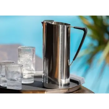 Service Ideas Water Pitcher 64 Ounce Polished Stainless Steel
