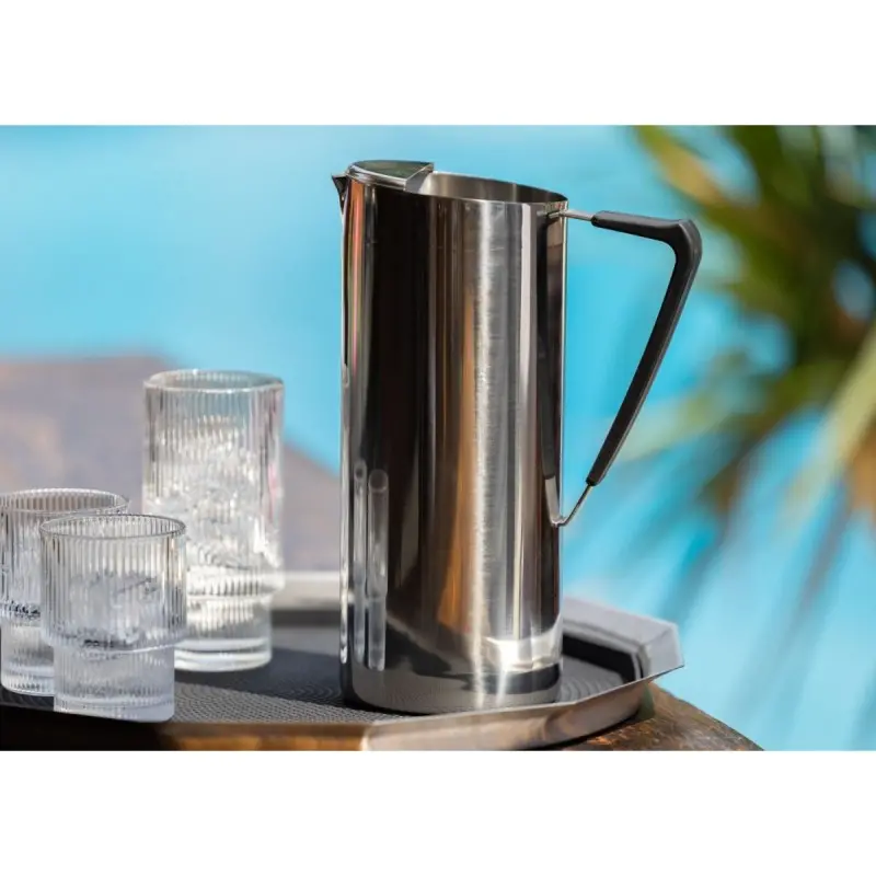 Service Ideas Water Pitcher 64 Ounce Polished Stainless Steel