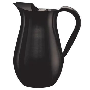 Service Ideas Bell Pitcher 2 Liter Brushed Finish With Guard Black Onyx