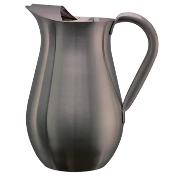 Service Ideas Bell Pitcher 2 Liter Brushed Finish With Guard Dark Tungsten