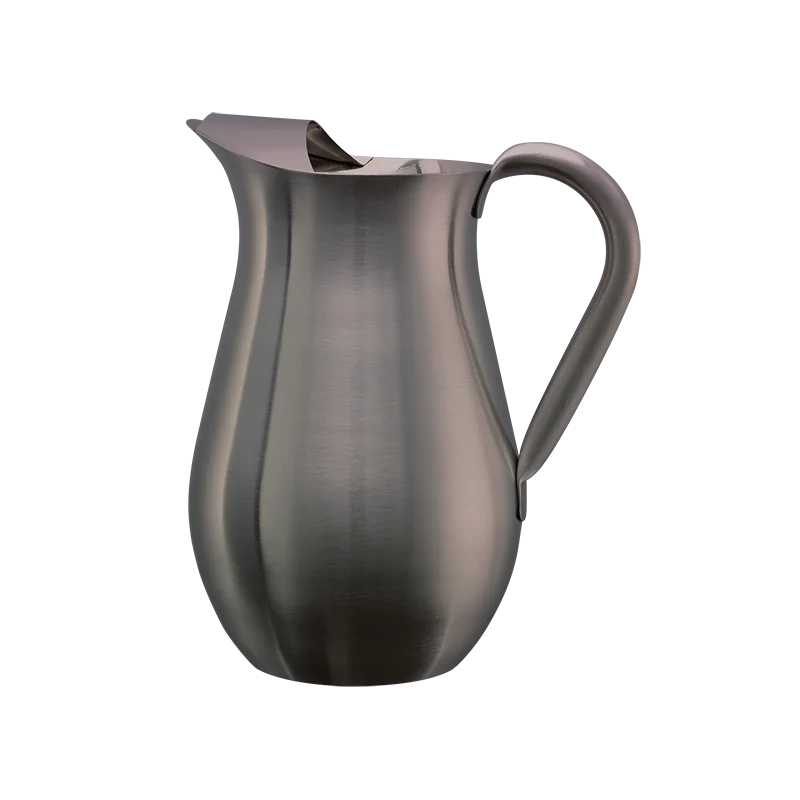 Service Ideas Bell Pitcher 2 Liter Brushed Finish With Guard Dark Tungsten Service Ideas Bell Pitcher 2 Liter Brushed Finish With Guard Dark Tungsten