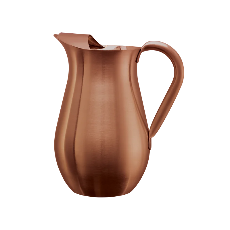 Service Ideas Bell Pitcher 2 Liter Brushed Finish With Guard Rose Gold