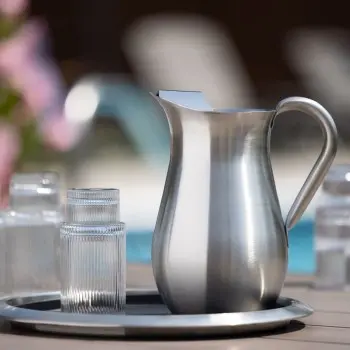 Service Ideas Bell Pitcher 2 Liter Brushed Finish With Guard