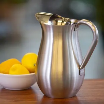 Service Ideas Bell Pitcher 2 Liter Brushed Finish With Guard