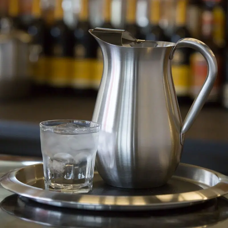 Service Ideas Bell Pitcher 2 Liter Brushed Finish With Guard Service Ideas Bell Pitcher 2 Liter Brushed Finish With Guard