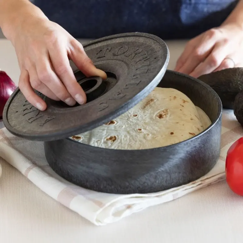 Service Ideas Tortilla Warmer 8.5 x 2.5 Inch Black
