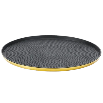 Service Ideas Modern Edge Tray 18 8 Stainless Steel With Removable Insert 14 Inch Vintage Gold Finish
