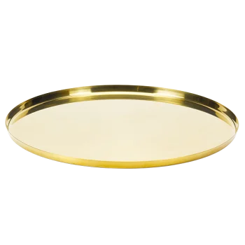 Service Ideas Modern Edge Tray 18 8 Stainless Steel With Removable Insert 14 Inch Vintage Gold Finish