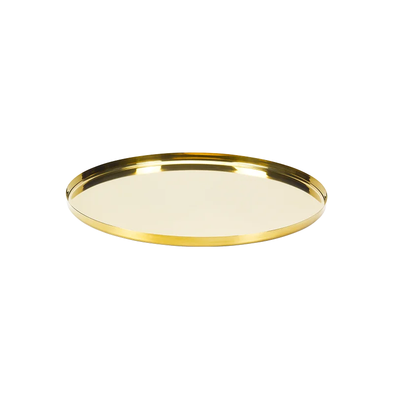 Service Ideas Modern Edge Tray 18 8 Stainless Steel With Removable Insert 12 Inch Vintage Gold Finish