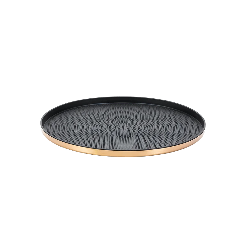 Service Ideas Modern Edge Tray 18 8 Stainless Steel With Removable Insert 12 Inch Rose Gold Finish