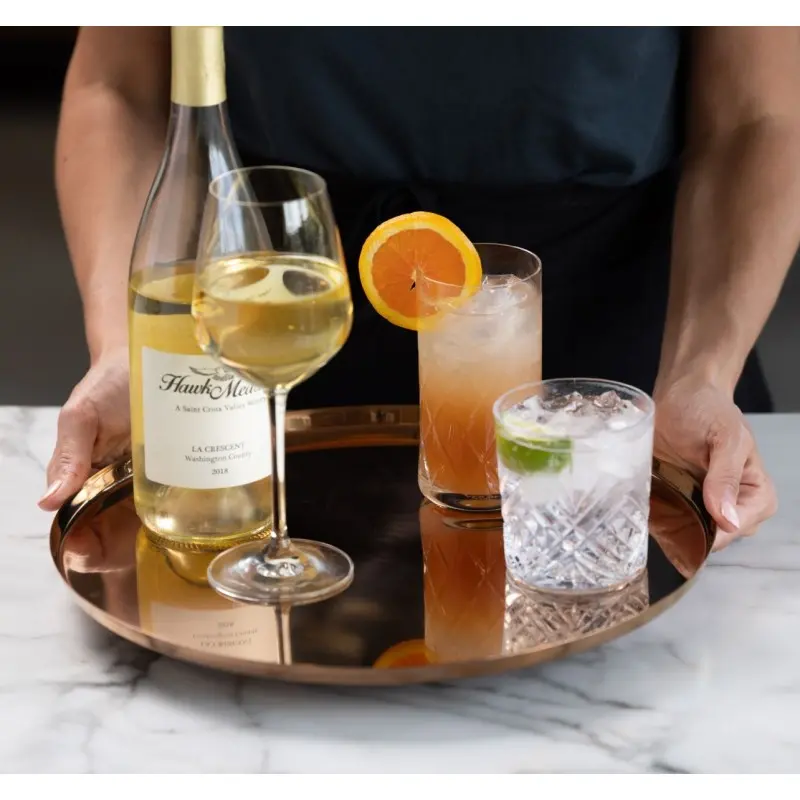 Service Ideas Modern Edge Tray 18 8 Stainless Steel With Removable Insert 12 Inch Rose Gold Finish