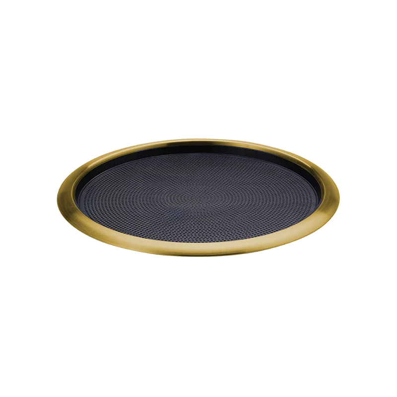 Service Ideas Tray 18 8 Stainless Steel With Removable Insert 16 x 14 Vintage Gold Finish