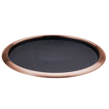 Service Ideas Tray 18 8 Stainless Steel With Removable Insert 16 x 14 Rose Gold Finish