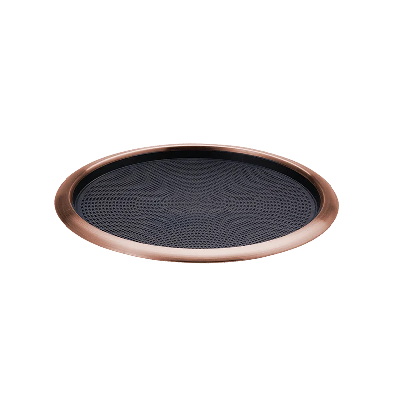 Service Ideas Tray 18 8 Stainless Steel With Removable Insert 16 x 14 Rose Gold Finish