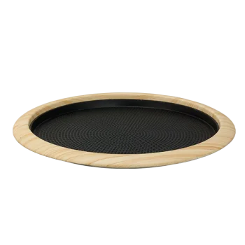 Service Ideas Tray Stainless Steel With Removable Insert 14 x 12 Light Wood