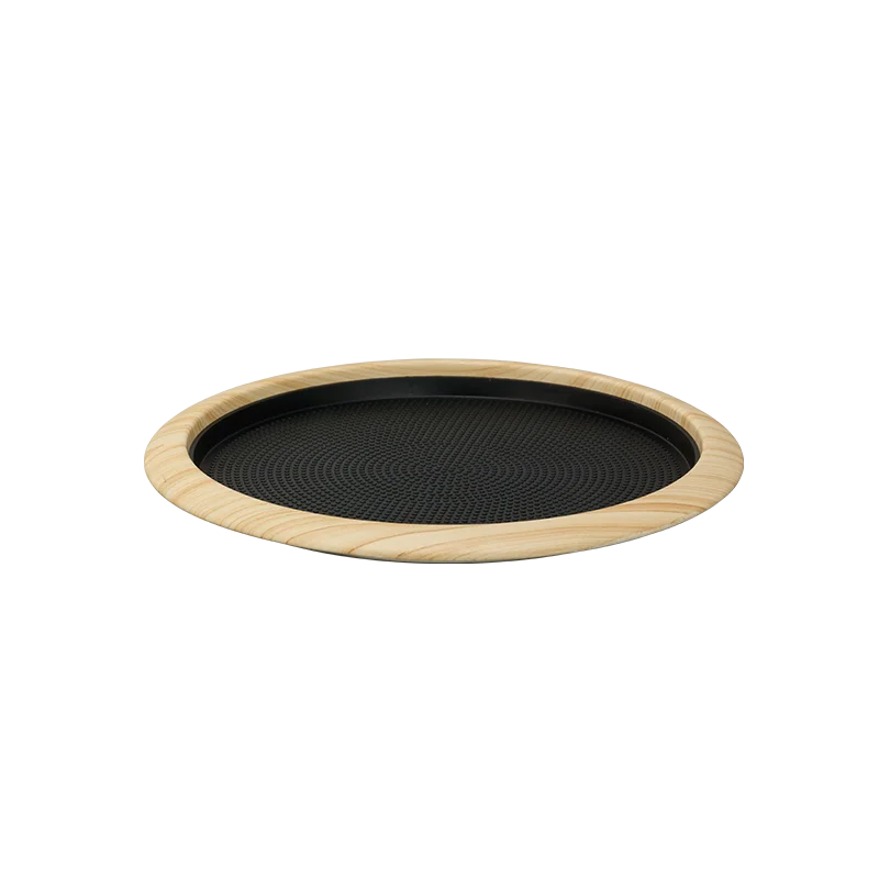 Service Ideas Tray Stainless Steel With Removable Insert 14 x 12 Light Wood