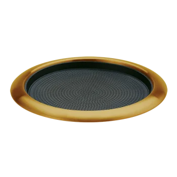 Service Ideas Tray 18 8 Stainless Steel With Removable Insert 11 x 9 Vintage Gold PVD Finish