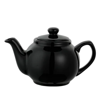 Service Ideas Ceramic Teapot 16 Ounce Traditional Black Finish - Set of 6 pieces