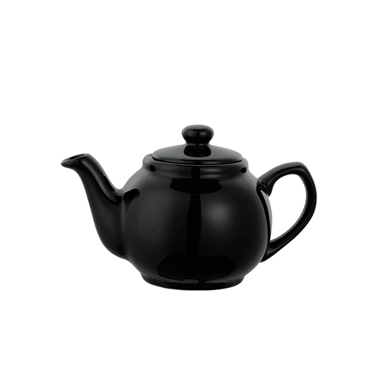 Service Ideas Ceramic Teapot 16 Ounce Traditional Black Finish - Set of 6 pieces