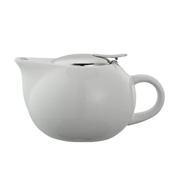 Service Ideas Ceramic Teapot 16 Ounce Round White Finish - Set of 6 pieces