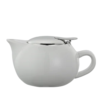 Service Ideas Ceramic Teapot 10 Ounce Round White Finish - Set of 6 pieces