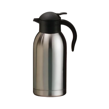 Service Ideas Server 2 Liter Push Button Stainless Steel Lined Brushed Finish - Set of 6 pieces