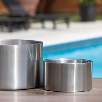 Service Ideas Party Tub 7 Gallon Double Walled Brushed Finish