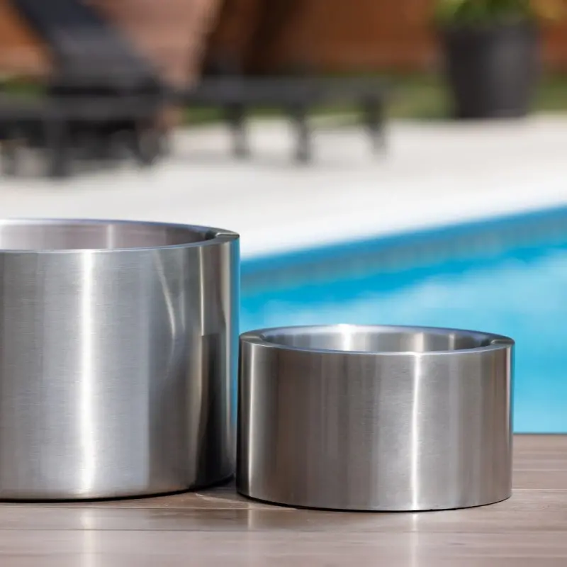 Service Ideas Party Tub 7 Gallon Double Walled Brushed Finish