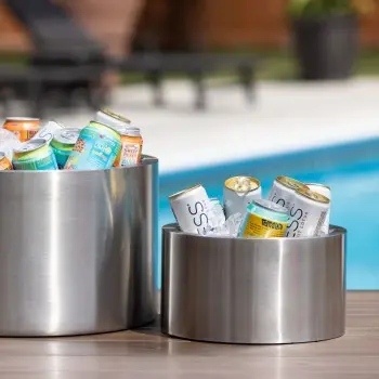Service Ideas Party Tub 7 Gallon Double Walled Brushed Finish