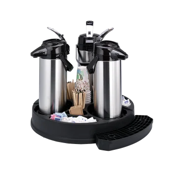 Service Ideas Plastic Roto Rack For 3 Pots Black