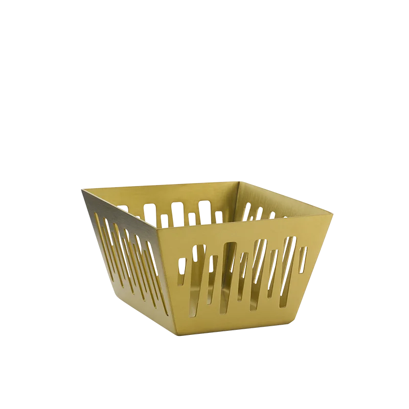 Service Ideas Sugar Packet Basket Holder Vintage Gold Finish