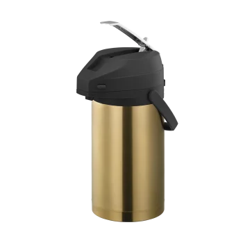 Service Ideas Airpot 3 Liter Lever Lid Stainless Steel Vintage Gold Finish