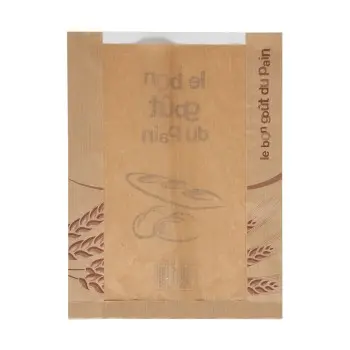 Kraft Brown Sourdough Round Artisan Bread Window Bags - 300/25+25x400 mm