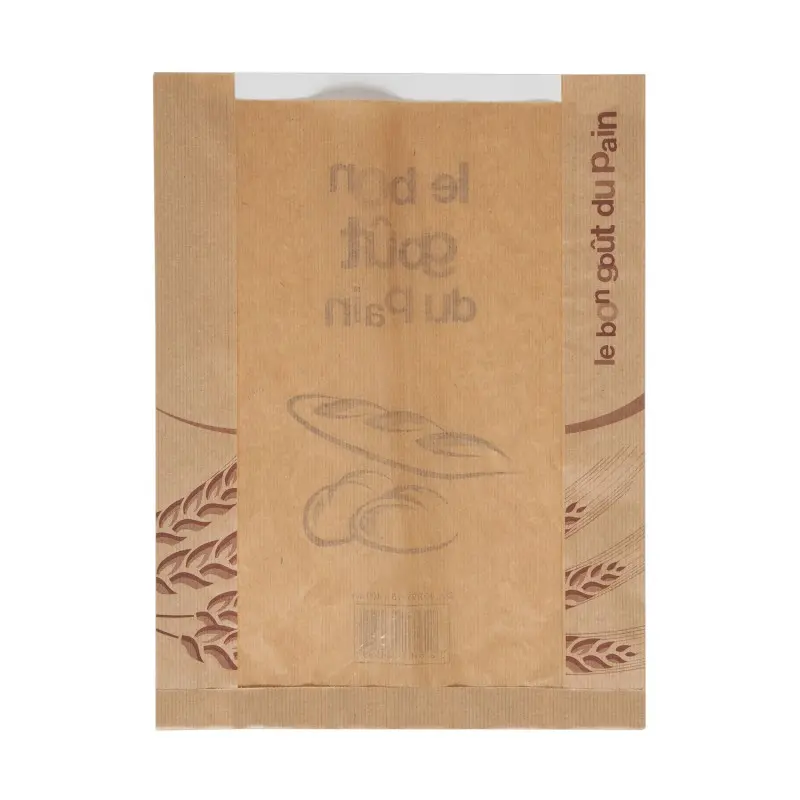 Kraft Brown Sourdough Round Artisan Bread Window Bags - 300/25+25x400 mm