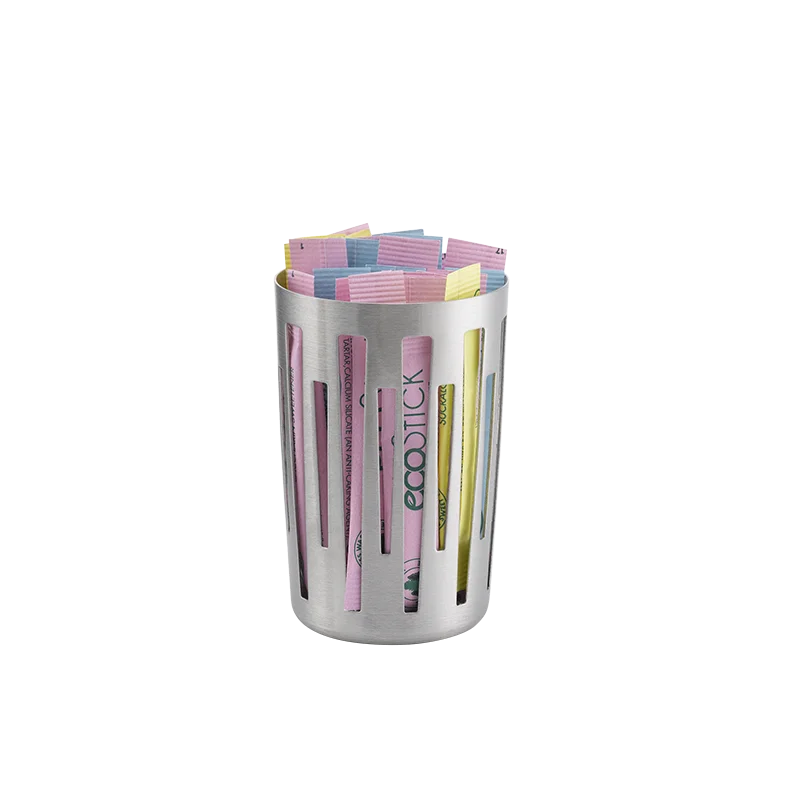 Service Ideas Sugar Stick Basket Holder Brushed Stainless Steel