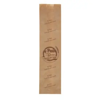 Kraft Brown Baguette Sandwich Bags - 120/40+40x490 mm