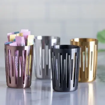 Service Ideas Sugar Stick Basket Holder Black Onyx Finish