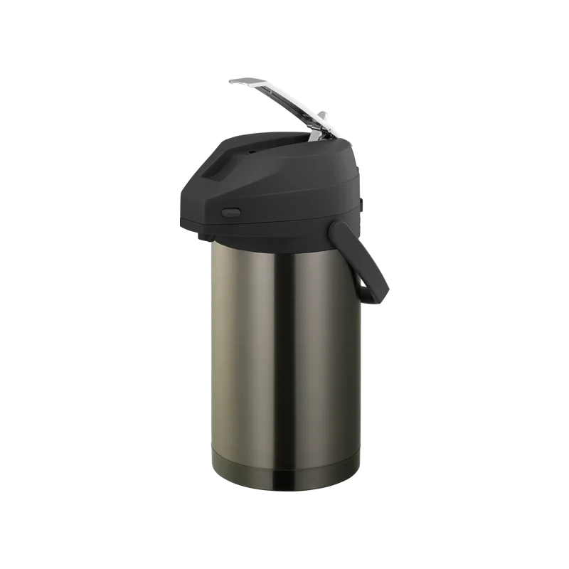 Service Ideas Airpot 3 Liter Lever Lid Stainless Steel Dark Tungsten Finish