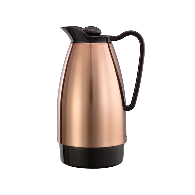Service Ideas Classic Carafe 1 Liter Copper With Brown Accents - Set of 6 pieces