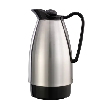 Service Ideas Classic Carafe 1 Liter Stainless Steel With Black Accents - Set of 6 pieces