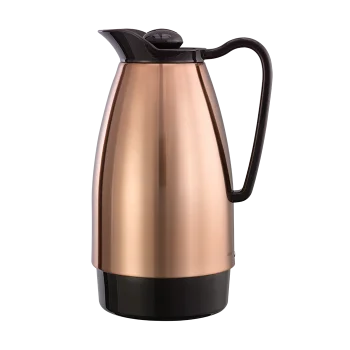 Service Ideas Carafe 1 Liter Copper With Brown Finish Stainless Steel Liner - Set of 6 pieces
