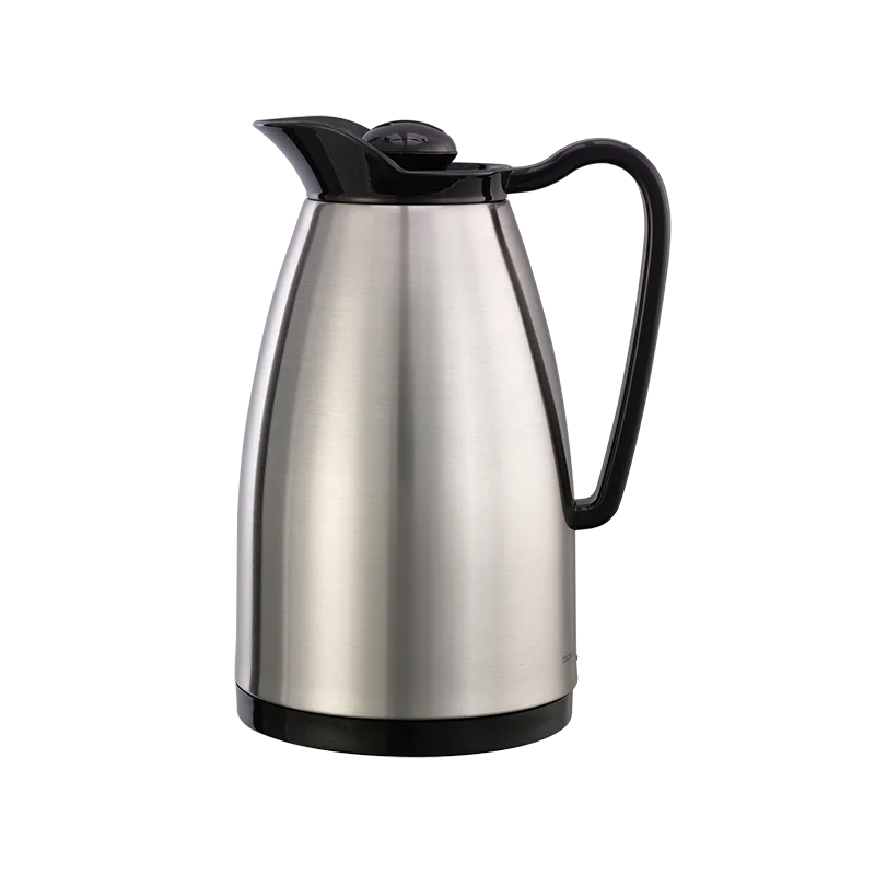 Service Ideas Classic Carafe 0.6 Liter Stainless Steel With Black Accents - Set of 6 pieces