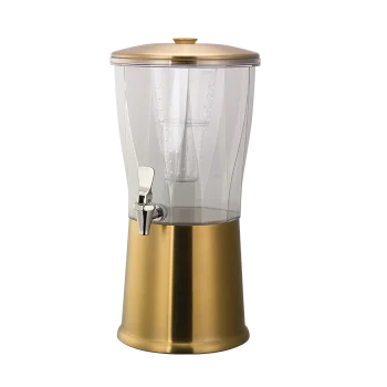 Service Ideas Beverage Dispenser Round Vintage Gold Finish Stainless Steel