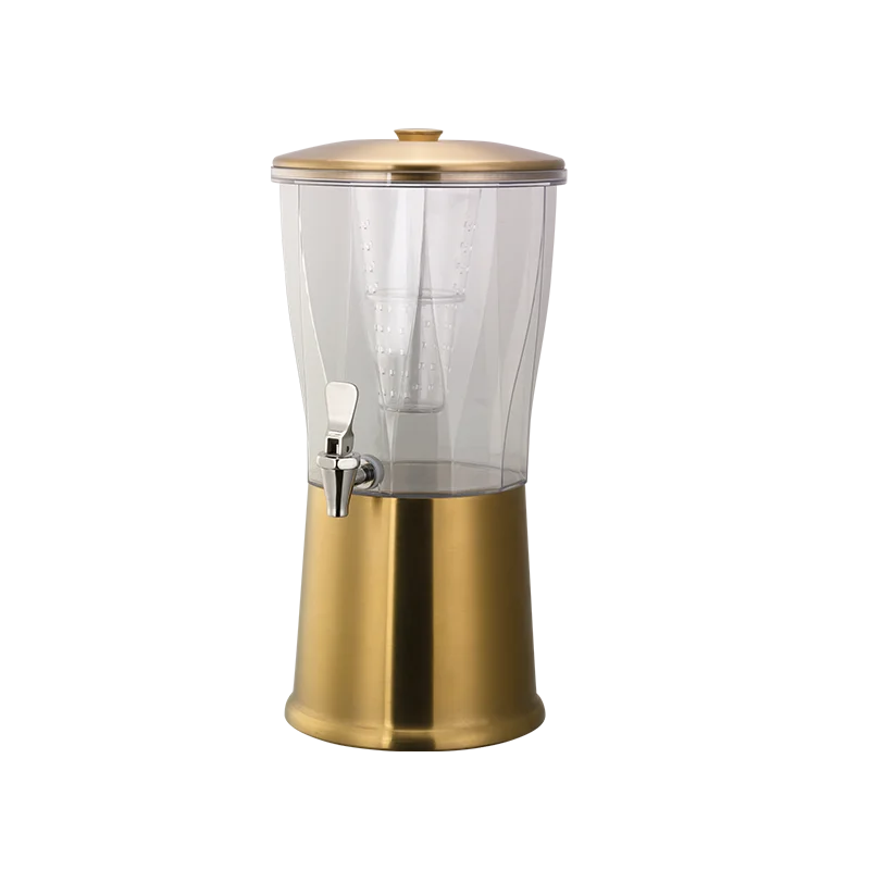 Service Ideas Beverage Dispenser Round Vintage Gold Finish Stainless Steel